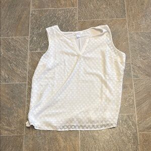 Market & Spruce Textured White Tank Top